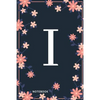 I Notebook: Monogram Initial I Notebook for Women and Girls, Pink & Blue Floral Cover - Paperback