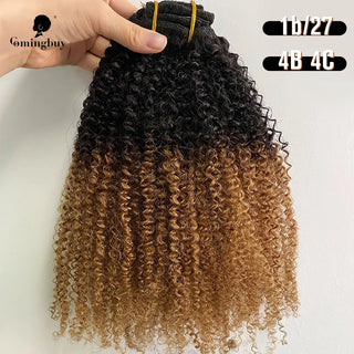 Buy t1b-27 4B 4C Human Natural Hair Clip Ins