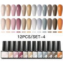 10/12pcs Spring Macaron Nail Gel Polish Set