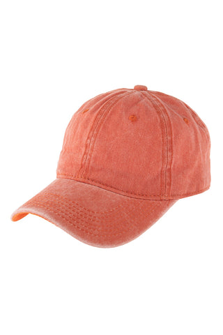 Buy orange Acid Washed Baseball Cap