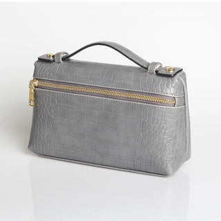 Buy crocodile-gray-l Snake Pattern Clutch Make Up Bags