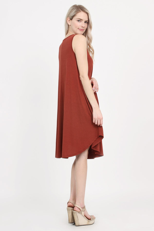 Sleeveless Pocket Swing Dress