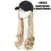 Synthetic Baseball Cap With Hair Long Wavy Fake Hair