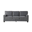 Living Room Sofa With Storage Dark Grey Corduroy