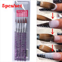 Crystal Handle Acrylic Powder Nail Brushes