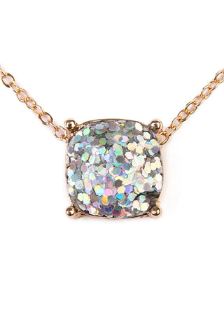 Cushion Glitter Necklace