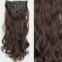 22Inch Long Straight Wavy Hair Extension 7Pcs/Set 16 Clips