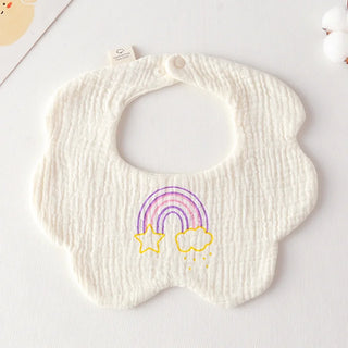 Buy nebula-rainbow Cotton Gauze Baby Print Bibs Infant Bib