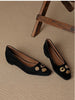 Women's French Retro Suede Pumps | Studded Slip-On Low-Cut Work Shoes with Hidden Lift | EU 36–40