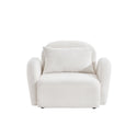 Living Room Furniture Lazy Sofa Chair Teddy Fabric White