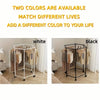 360 Rotating Freestanding Clothing Rack, Hexagonal Carbon Steel Organizer with Wheels