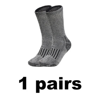 Buy black-grey-1pairs Thick Thermal Socks