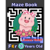 Maze Book For 13 Years Old Large Print: Pig Themed Cover 80 Maze Puzzles for Kids Teens & Children's Gift Idea For Birthday, Anniversary, Holidays, Cr - Paperback