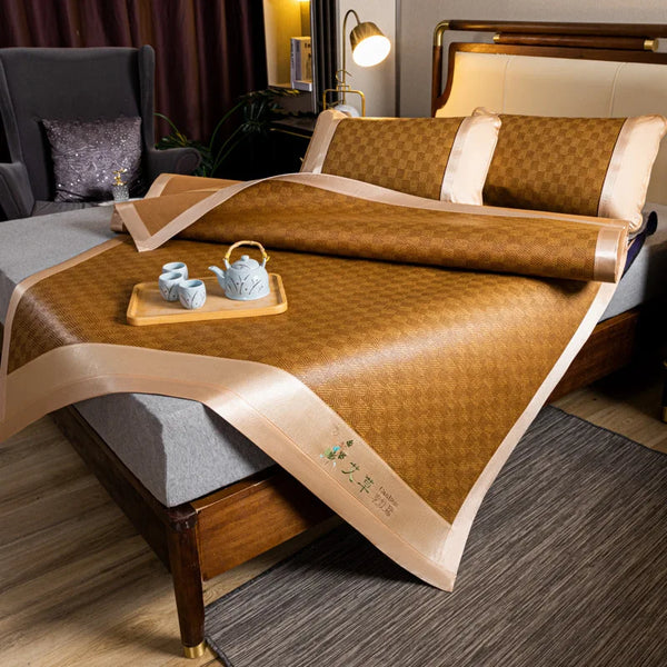 Japanese Tatami Rattan Mat Thin Summer Cool Mattress for Bed Carpet Bedroom Living Room Rug Kid Play Mat Children's Cool Mat