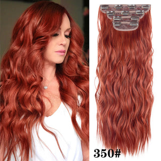 Buy 350 4Pcs/Set 20Inch Synthetic Hair Clip in Long Wavy Thick Hairpieces