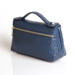 Buy snake-blue-l Snake Pattern Clutch Make Up Bags