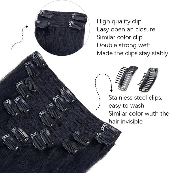 8Pieces 120g/Set  Brazilian Remy Virgin 100% Human Hair