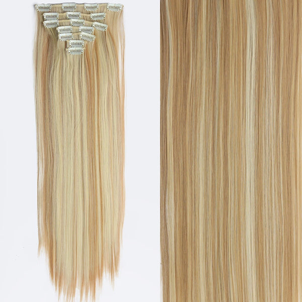 22Inch Long Straight Wavy Hair Extension 7Pcs/Set 16 Clips