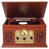 Victor State 7-in-1 Wood Music Center Mahogany - Refurbished