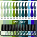 10/12pcs Spring Macaron Nail Gel Polish Set