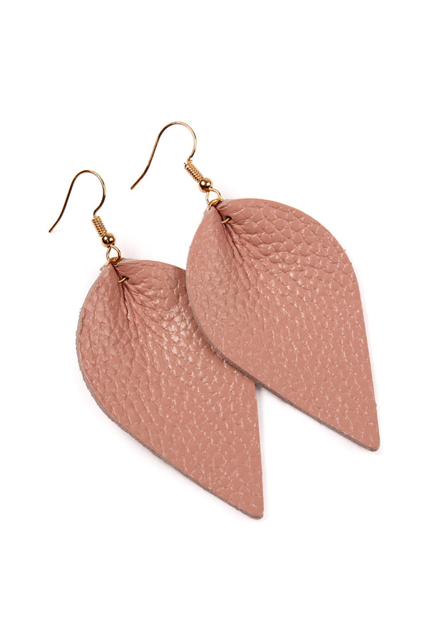 Teardrop Shape Genuine Leather Earrings