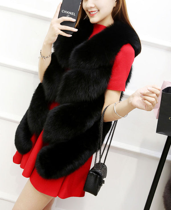 Faux Fur Sleeveless Vest Winter Thick Coats Women 2022 New Fashion Casual Jacket Warm Slim  Outerwear Women Winter Vest