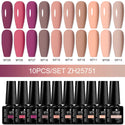 10/12pcs Spring Macaron Nail Gel Polish Set