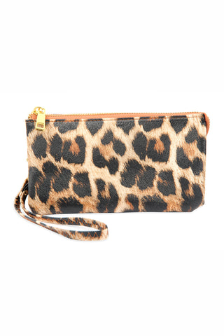 Buy leopard Vegan Leather Wallet With Detachable Wristlet