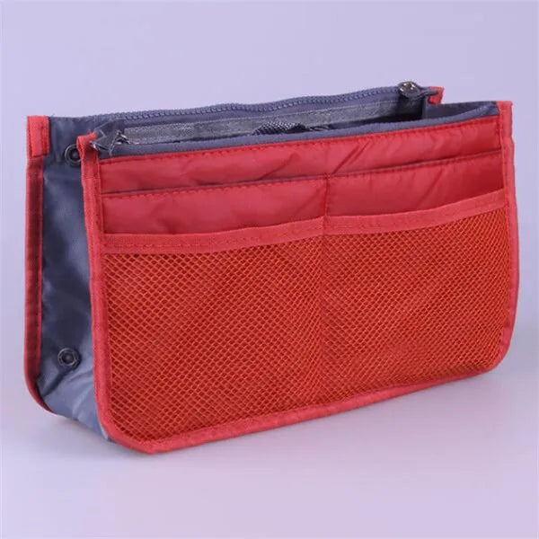 Nylon Cosmetic Bags for Women Tote Insert Double Zipper Makeup Bag Toiletries Storage Bag Girl Outdoors Travel Make Up Organizer