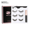 SHIDISHANGPIN 1/3/5/10 Pairs Magnetic Eyelashes Eyeliner 5 Magnet Natural Long False Lashes Set Magnetic Eyeliner Tweezer Makeup