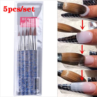 Buy light-yellow Crystal Handle Acrylic Powder Nail Brushes