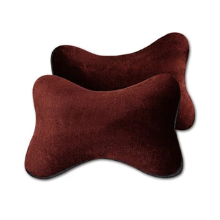 Buy coffee Winter 2 PCS Brand New Car Neck Pillow Artificial Plush Soft Warm 4 Colors Headrest Automobile Accessories Fit for Most Cars