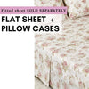 DaDa Bedding Hint of Mint Floral Cotton Flat Sheet Set