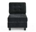 Single Chair  for Modular Sectional,Black Velvet (26.5"x31.5"x36")