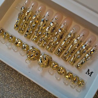 Buy hand-made-06-l 100% Hand Paint Luxury Private Label Artificial Finger and Toe Nails Set Press on Nails