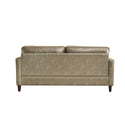 Modern Mid-Century Vegan Leather Sofa （Khaki）