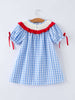 Rylee Faith Designs - Girls Summer Strawberry Bow Embroidered Smocked Dress