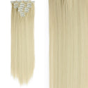 22Inch Long Straight Wavy Hair Extension 7Pcs/Set 16 Clips