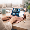 Emerson 10.1" Tablet Combo with Headphones and USB Keyboard Rose Gold - Refurbished