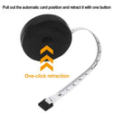 1.5m 60inch Black Double Sided Measuring Tape Auto Retractable