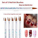 Crystal Handle Acrylic Powder Nail Brushes