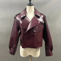 Women Real Sheepskin Fashion Bomber Designer Ladies Leather Jacket Coat