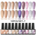 10/12pcs Spring Macaron Nail Gel Polish Set