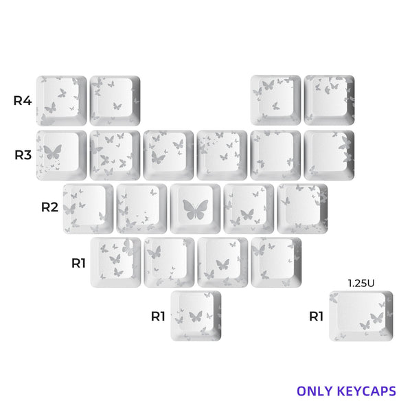 XVX IMD FlutterBloom Heart Layout 21-Key Artisan Keycap Set