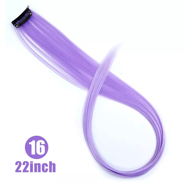 22 Inch Synthetic Colored Highlight Hair Extensions