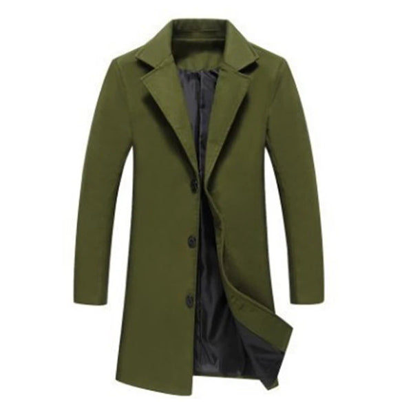 Single Breasted Lapel Wool Blend Coat