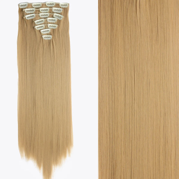 22Inch Long Straight Wavy Hair Extension 7Pcs/Set 16 Clips