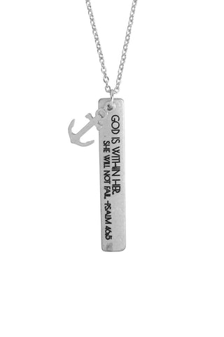 Buy matte-silver Message &quot;God Within Her&quot; Charm Pendant Necklace