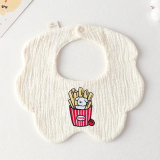 Buy french-fries Cotton Gauze Baby Print Bibs Infant Bib