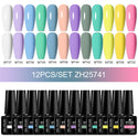 10/12pcs Spring Macaron Nail Gel Polish Set